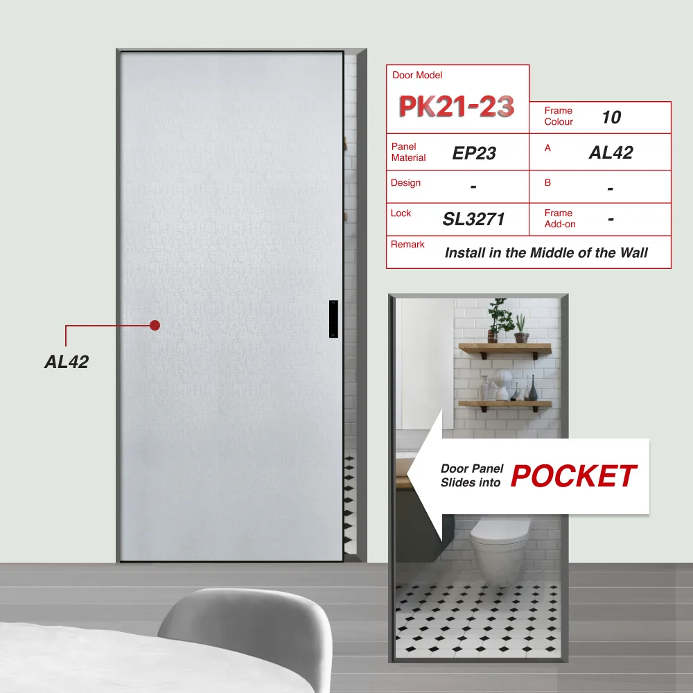 Black Pocket Sliding Door PK21-23 Black Pocket Sliding Door PK21-23 with Animal Character Picture (AL42)