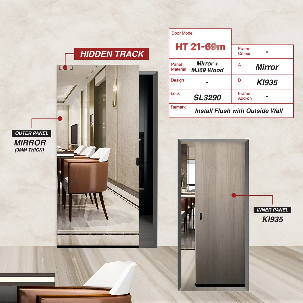 Hidden Track Sliding Door HT-21-69m with Maple (KI935)