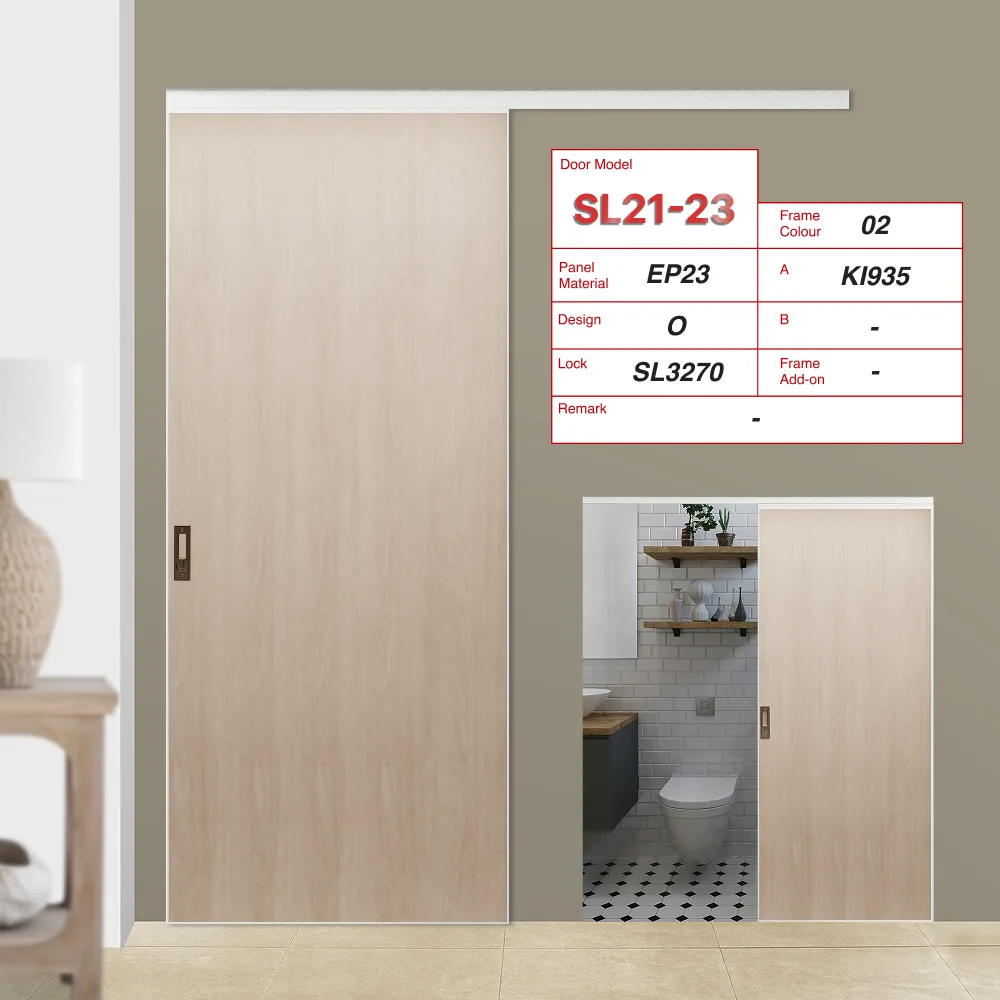 Off White Top Track Sliding Door SL21-23 with Maple (KI935)