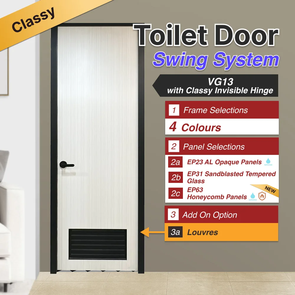 AD85 Off White 2 Panel Slide & Swing Door featuring a marble-like glassy material with no visible design