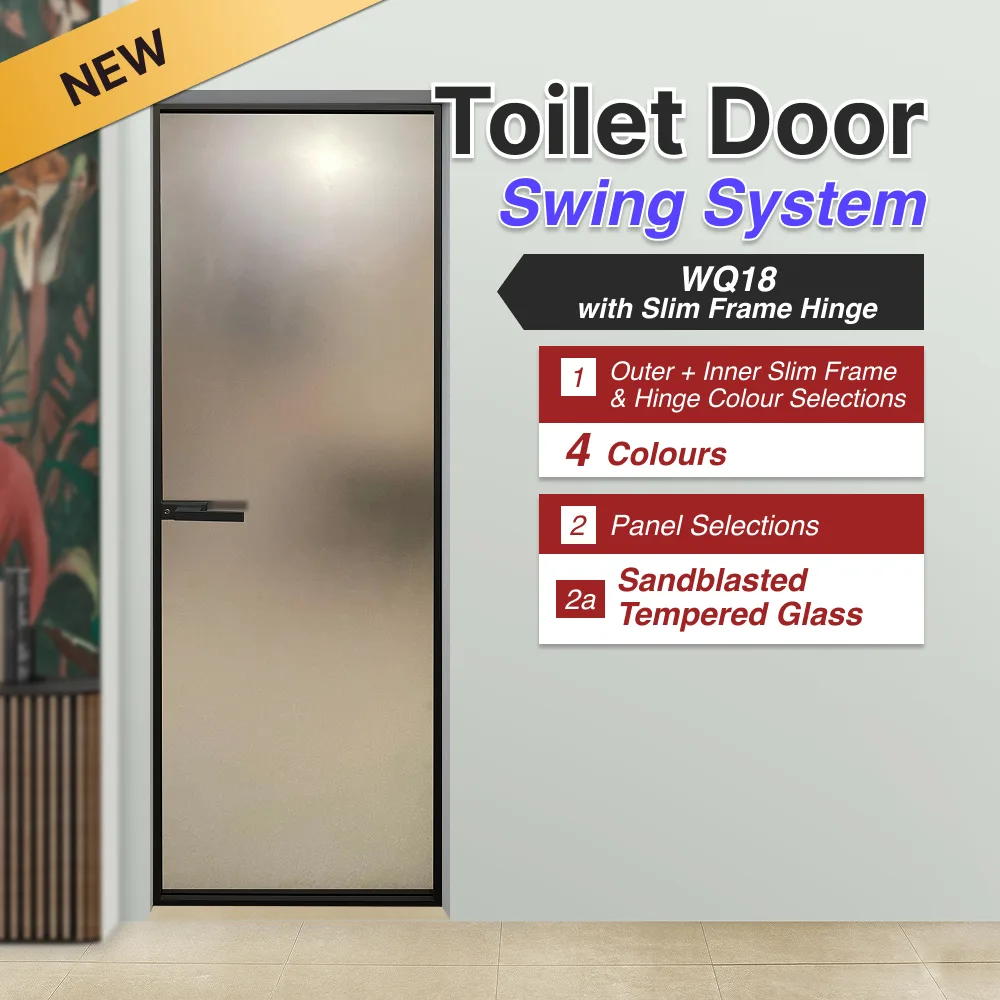 AD85 Off White 2 Panel Slide & Swing Door featuring a marble-like glassy material with no visible design