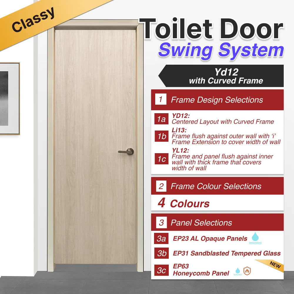 AD85 Off White 2 Panel Slide & Swing Door featuring a marble-like glassy material with no visible design