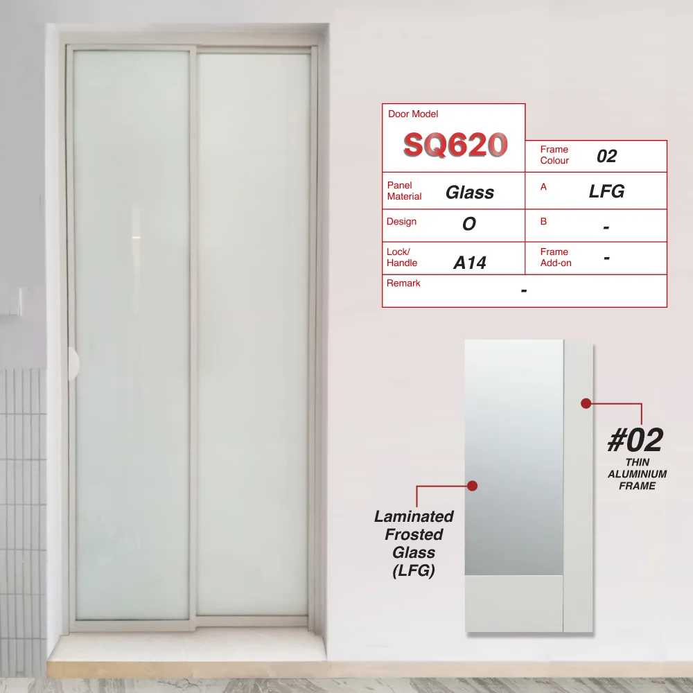 Off White Slide and Swing 5.0: SQ620 Slide and Swing Door Design O with Laminated Frosted Glass (LFG) 