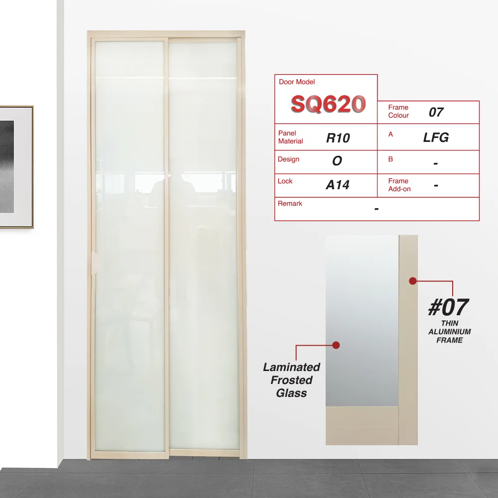 Paper Bark Slide and Swing 5.0 Door: SQ620 Design O with Lami Frosted Glass (LFG)
